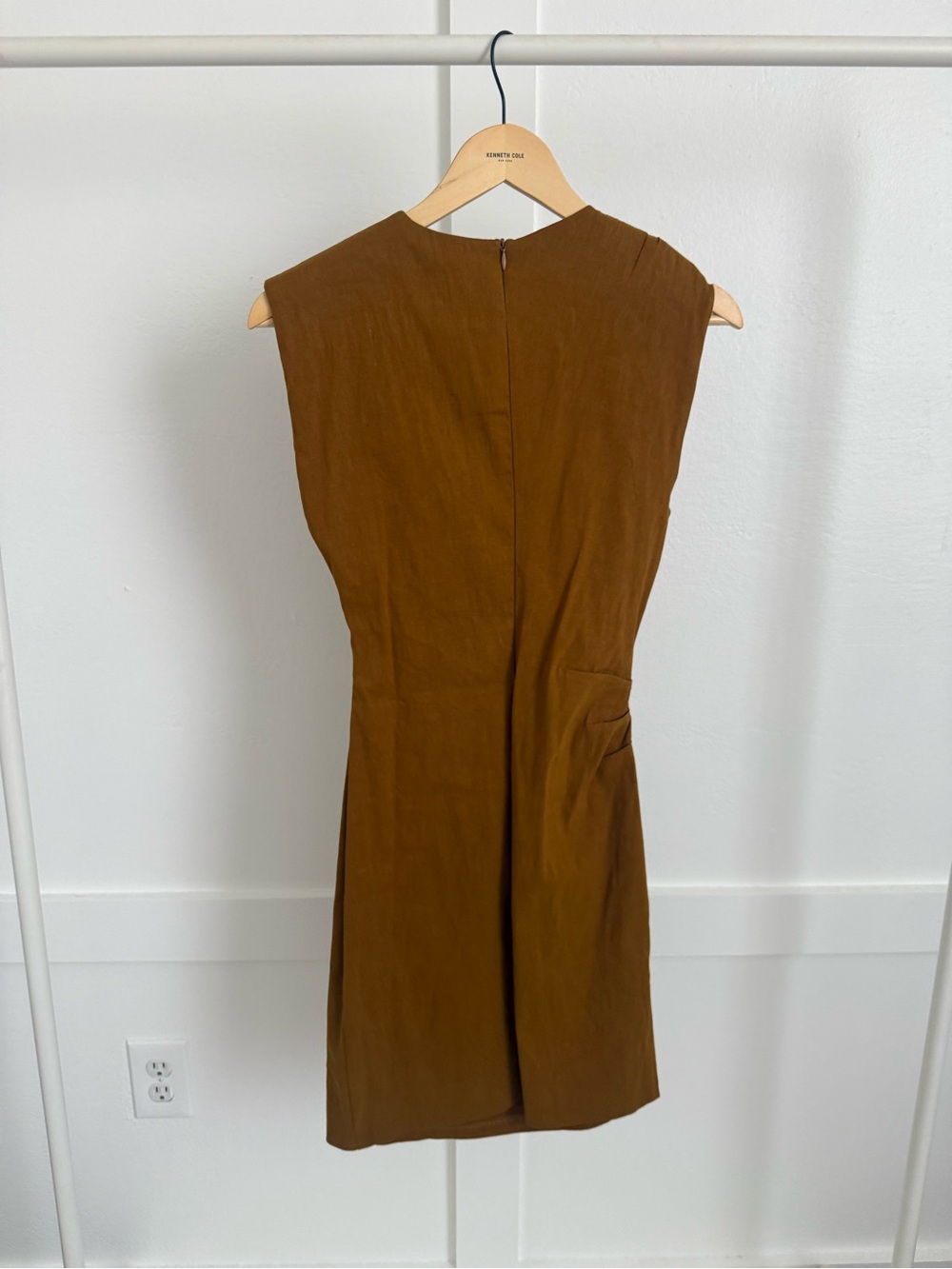 Zara Brown Ring Detail Draped Mini Dress - Picture 3 of 4